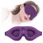 Masque de sommeil violet pour dormir sur le c�t� (1 pi�ce) - masque de sommeil 3d occultant - doux, respirant, ...