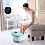 Masseur de bain de pieds chauffe pieds electrique pliable 335 x 41 x 205 cm bleu