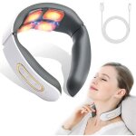 Masseur cervical, 6 modes 9 niveaux massage de cou electrique intelligent, massage  impulsions sur 4 ...