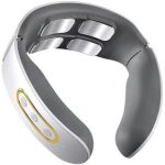 Masseur cervical �lectrique, 4 t�tes de p�trissage, chauffage et impulsions magn�tiques tens, gris et ...