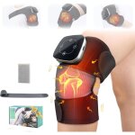 Masseur de genou sans fil, 3 en 1 appareil de massage des genoux avec 5 niveaux de lumi�re rouge compresse ...