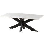 Massivmoebel24. de - table basse 120x60 marbre blanc / pied central en fer noir barcelona 314 Massivmoebel24. de - table basse 120x60 marbre blanc / pied central en fer noir barcelona 314