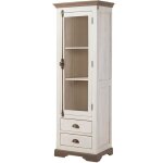 Massivmoebel24 - vitrine manguier 65x45x190 laqu blanc toulouse 102