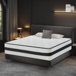 Matelas 140x190 cm �paisseur 25cm yidatong premium - hybride: ressorts ensach�s mousse � m�moire de forme ...