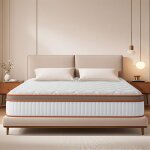 Matelas 140x200 cm, �paisseur 25 cm. ressorts ensach�s + mousse m�moire de forme, hypoallerg�nique, soutien ...