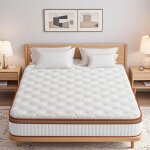 Matelas 140x200 cm, �paisseur 26 cm, matelas � ressorts ensach�s avec mousse, hypoallerg�nique, soutien ...