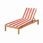 Matelas bain de soleil imperm�able d�houssable � rayures pour transat arcachon terracotta 60x190 cm