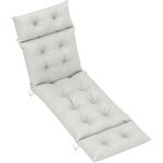 Matelas bain de soleil style chesterfield - matelas de transat - coussin de chaise longue - tissu gris ...