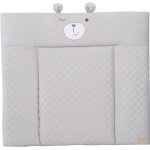 Matelas a langer - roba - visage d'ours sammy - 85 x 75 cm - gris