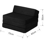 Matelas pliable 70x200x10cm - matelas futon pliant 2 en 1 - lavable en machine - canap lit pour adulte ...