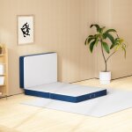 Matelas pliant triple dewinner, 120x195x10cm, matelas d'invit� polyvalent, 10cm mousse �paisse, housse ...