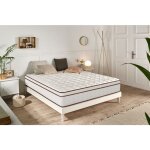 Matelas ressorts ensachés hybrid blanc 25 cm - 90x190 cm - moonia Matelas ressorts ensachés hybrid blanc 25 cm - 90x190 cm - moonia