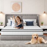 Matelas � ressorts, tissu 3d respirant, design ergonomique, 140x200 cm, housse en microfibre matelass�e, ...