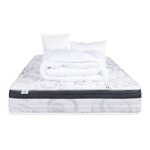 Matelas sleeplux, 26cm, latex, ergonomique, face �t� / hiver, haute densit� + oreiller + couette, 140x190cm ...