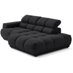 Lisa design - matera - canap d'angle droit 3 places avec ttires rglables en tissu textur - noir