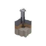 Matis�re - potelet d'ancrage rond - acier galvanis� - avec fixations chimiques - 100909 / fc