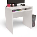 Matkam - bureau informatique blanc - table d'ordinateur style contemporain - 70 x 51 x 76 cm Matkam - bureau informatique blanc - table d'ordinateur style contemporain - 70 x 51 x 76 cm