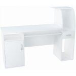 Bureau informatique avec rangement, coulissant clavier blanc - table d'ordinateur style contemporain ...