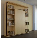 Matrimoniale armoire lit verticale pivotante couchage 160 200 cm chêne naturel table repas intégrée Matrimoniale armoire lit verticale pivotante couchage 160 200 cm chêne naturel table repas intégrée