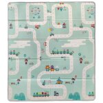 Maxi tapis d'�veil tineo 150 x 180 cm r�versible animaux / circuit de voitures