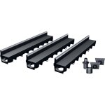 Mea - pack de 3 caniveaux park avec grille à fente + e - blade t en inox Mea - pack de 3 caniveaux park avec grille à fente + e - blade t en inox