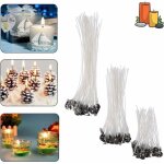 M�che de bougie coton, 150 pi�ces m�ches pr� cir�, m�ches bougies cir� coton, pour la fabrication de ...