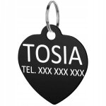 M�daille pour chien en forme de c?ur grav�e en forme de c?ur pour chat, �tiquette d'adresse avec nom, ...