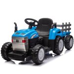 Mediawave store - tracteur lectrique pour enfants lamas lt984 avec remorque amovible 12v couleur: bleu ...