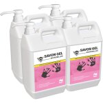 4 gels mains microbilles sans solvant 5 kg - avec pompe doseuse - lavage approfondi - professionnel - ...