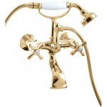 M�langeur baignoire morava retro en laiton dor� avec pommeau
