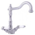 M�langeur �vier r�tro morava pivotant en laiton chrom� poign�e en c�ramique