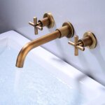 Umnuou - mlangeur d'vier de salle de bain en laiton noir antique double poigne murale robinet de bassin ...