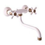 Mélangeur lavabo morava pivotant en laiton blanc Mélangeur lavabo morava pivotant en laiton blanc
