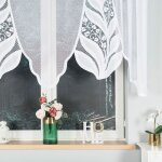 Melania - rideau jacquard pr�t - � - poser avec d�coupe en bas - 250x120 cm - blanc