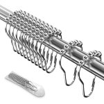 Lot de 12 anneaux de rideau de douche en acier inoxydable avec systme coulissant - 12 crochets simples ...