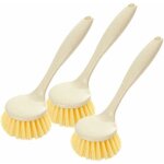 Lot de 3 brosse  vaisselle avec poigne longue, tte ronde, brosse de nettoyage pour cuisine, vaisselle, ...