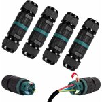 Memkey - lot de 4 connecteur électrique etanche ip68 - connecteur étanche à 3 broches pour câble de Ø5 ... Memkey - lot de 4 connecteur électrique etanche ip68 - connecteur étanche à 3 broches pour câble de Ø5 ...