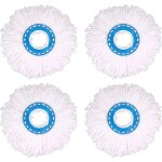 4pcs ttes microfibre balai, tte de vadrouille rechange rond ttes mop rotation  360 pour nettoyage ...