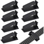 Memkey - 50pcs noir clips cbles adhsifs, rangement de cbles, gestion de cble pour organiseur de fils ...