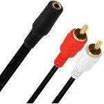 Câble adaptateur audio, femelle 3. 5 mm vers prise mâle cinch, noir, 0. 2m longueur Câble adaptateur audio, femelle 3. 5 mm vers prise mâle cinch, noir, 0. 2m longueur