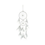 Capteur de reves en plumes, grand attrape rêve avec 2 cercles pour chambre maison décoration tenture ... Capteur de reves en plumes, grand attrape rêve avec 2 cercles pour chambre maison décoration tenture ...