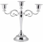 Chandelier 3 branches bougeoir en métal vintage pour mariage décor maison table (color : silver) Chandelier 3 branches bougeoir en métal vintage pour mariage décor maison table (color : silver)