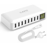Memkey - chargeur usb 5v8a 8 ports avec affichage  lcd, station de recharge intelligente prise multiple ...