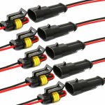 Connecteur tanche, connecteurs de fils lectriques autobloquants  2 broches avec fil 16 awg marine ...