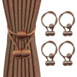 Embrasses de rideau magnétiques, paquet de 4 retenues de rideau décoratives, support de retenue de corde ... Embrasses de rideau magnétiques, paquet de 4 retenues de rideau décoratives, support de retenue de corde ...
