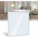 Memkey - interrupteur tactile va et vient, blanc 2 gang 2 voie commutateur de lumière avec led affichage ... Memkey - interrupteur tactile va et vient, blanc 2 gang 2 voie commutateur de lumière avec led affichage ...