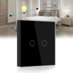Memkey - interrupteur tactile va et vient, noir 2 gang 2 voie commutateur de lumière avec led affichage ... Memkey - interrupteur tactile va et vient, noir 2 gang 2 voie commutateur de lumière avec led affichage ...