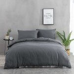 Parure de lit 4 pices housse de couette 220x240 + drap housse 180x200cmx30cm avec 2 taies d'oreillers ...
