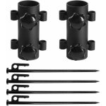 Support de parasol, parasol extrieur prise de sol avec 4 pices de ongles de 40cm, pied de parasol amovible ...