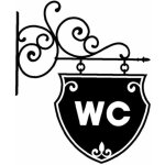 Memkey - vintage wc toilette salle de bain porte de la salle de bain sticker poche plaque dcoration ...